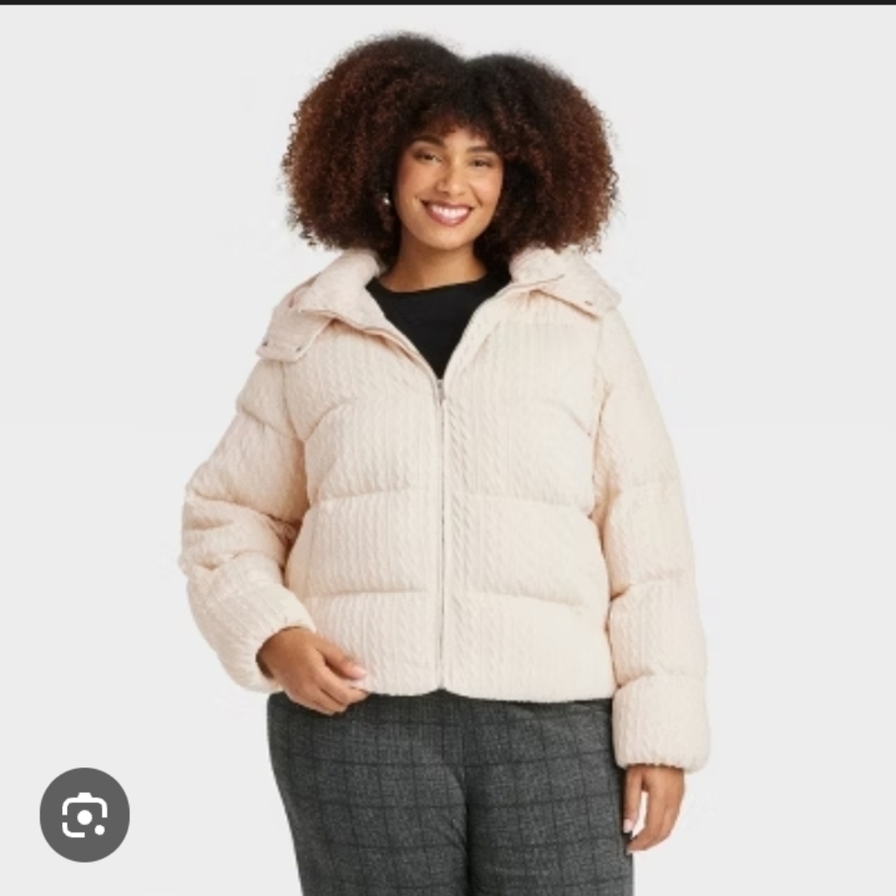 A New Day Cropped Puffer Jacket  Women's Cream